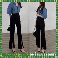 High-waisted flared pants, Okella office style flared pants