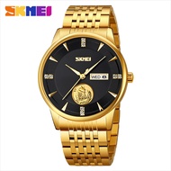 Jam Tangan Pria Analog Date SKMEI 9309 Stainless Steel Water Resist