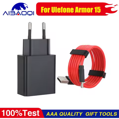 100% Original New Ulefone Armor 15 Charger Official Quick Charging Adapter + USB Cable Data Line Cha