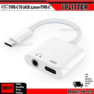 Usb Type C To Type C Splitter Cable + 3.5mm Audio Jack - Jh-031 Charge Pd Adapter Earphone Converter