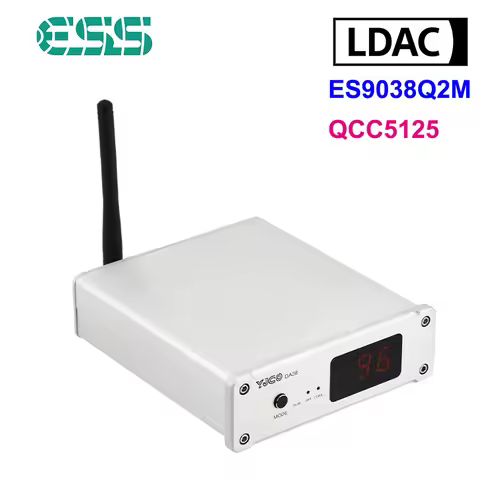 ES9038Q2M DAC JRC5532 Bluetooth QCC5125 LDAC DAC Board HIFI Sound Decoder 24Bit/96kHz