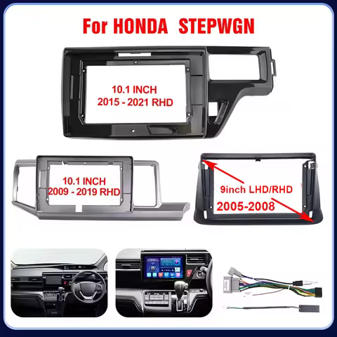 For HONDA STEPWGN 2005-2021 10.1 Inch Car Radio DVD Stereo FasciaTrim Dash Panel Head Unit Navigatio