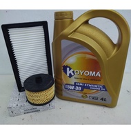 NISSAN ALMERA 1.0 TURBO OIL FILTER + AIR FILTER + KOYOMA 5W30 SEMI SYNTHETIC ENGINE OIL