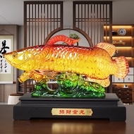 Golden Arowana Ornaments Lucky Fish Glass Crafts Home Accessories Living Room Office Decoration Shop