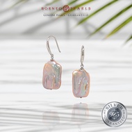 Biwa Pearl 15-16mm on 925 Silver in Lavender & Black