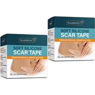 NUVADERMIS Silicone Scar Tape Suitable for surgical scars - 120" x 1.5" Volume - Medical Grade Scar 