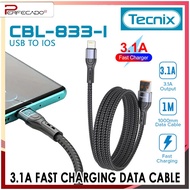 TECNIX CBL-833-I USB to IOS Fast Charger Cable 3.1A Data Cable iOS Charger (USB-IOS)