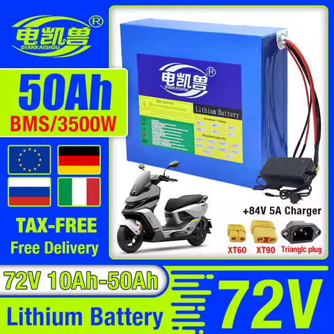21700 20s 72V 35Ah 30Ah 25Ah 20Ah Lithium Battery Pack 72V 50Ah 45Ah 40Ah 3500W Built-in BMS Duty-fr