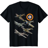 WW2 British Warplane Lacticaster Hurricane Spitfire Mosquito T-Shirt for Kids