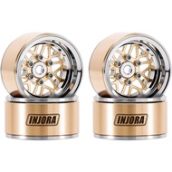 INJORA 1.0 Brass Aluminum Beadlock Wheels ModuWheel for TRX4M SCX24 1/18 1/24 RC Crawlers Upgrade