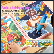 BEVAVAR Magic Water Doodle Book Water Doodle Book Preschool Kids Cartoon Animals Mess-Free