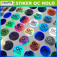 ( isi 250) Qc Pass Bulat Hologram Berkilau | STIKER LABEL | STIKER QC | Stiker Penanda Diameter 2cm