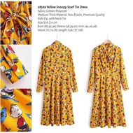 28569 Long Yellow Dress Yellow Snoopy Print Dress