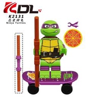 【台中老頑童玩具屋】K2131 袋裝積木人偶 忍者龜系列 卡通版 多納太羅 忍者神龜