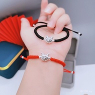 Black Purple {Pure Silver Kuromi 999 Original Design} Sanrio Handmade Gift Girlfriend Hand Rope Brai