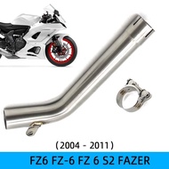 Big sale Motorcycle Exhaust Escape Modified Middle Link Pipe Muffler Tube FZ6 Exhaust Fit for Yamaha