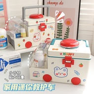 DD🥩Creative Cute Large Capacity Medicine Box Household Compartment Medicine Pill Box Storage Box Student Dormitory Medic
