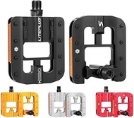 Bicycle Foldable Pedals Aluminum, Universal 9/16 inch Non-Slip Cycling Pedals for Brompton Pedal，for