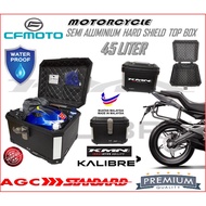 CFMOTO SEMI ALUMINIUM WATERPPROOF TOP BOX 45LITER MOTORCYCLE HARD SHIELD TOP CASE KMN KALIBRE HIGH QUALITY