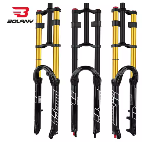 BOLANY Double Crown Bicycle Air Fork 27.5 29 inch MTB Air Suspension 9x100mm Quick Release Bike Fork