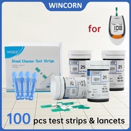 Glucose Test Strips (50pcs/100pcs Test Strips)Blood Glucose Machine Test Strips With Lancets For GLM