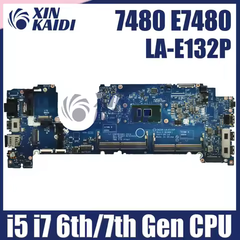 LA-E132P For DELL Latitude 7480 E7480 Notebook Mainboard I5 CAZ20 LA-E132P 0MJG06 0R0YRF 0MWGPY Lapt