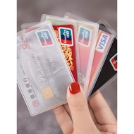 Single-sided rough ID card bag - Transparent card cover for ATM identification card, student card, b