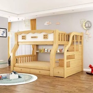(Ready Stock) Attic bed, elevated bunk bed, space saving loft bed, double-layer adult/solid wood bed