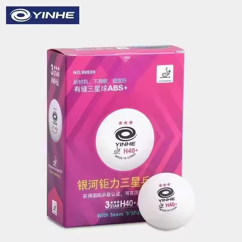 YINHE Galaxy 3-Star Table Tennis Balls with Seams H40+White Poly Ping Pong Balls