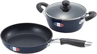 Tamahashi JE-116R Frying Pan, Set of 2, For Gas Fire, Double Handed Pot, 7.9 inches (20 cm) & Frying