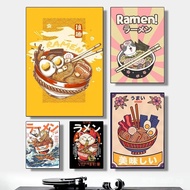 Ramen Painting Animal Anime Poster HD Art Print Home Bedroom Decor,No Frame Canvas Painting Gift 1A0