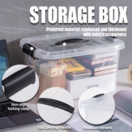 ▶▶Ready Stock◀◀ 46L Transparent Storage Box Large Capacity with Lid Stackable Multipurpose Clothes T