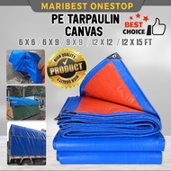 Waterproof Canvas PE Tarpaulin Sheet Canopy Camping Canopy Blue Orange Kanvas Pasar Malam Khemah Tut