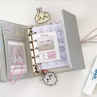 活页可拆卸简约notebook小红书同款银色m5三折小卡活页本笔记本ins记事本简约皮质本子26.8.5