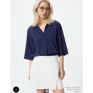 UNIQLO Women Rayon Skipper Collar Blouse | 3/4 Sleeve