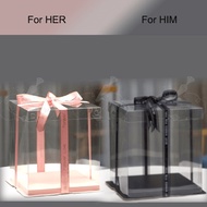 [🇸🇬 IN STOCK]6/8 inch Cake box Transparent Cake Box Square Tall Gift Box