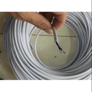 White round copper core wire 2 x 0.5 (Price is for 1m)
