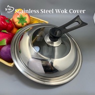 YU Stainless Steel Wok Cover / Wok Lid / Pan Cover / Penutup Kuali / Glass Wok Cover