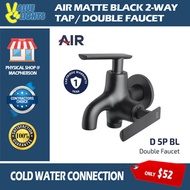 AIR Matte Black 2 Way Tap Cold Water Double Faucet D 5P BL
