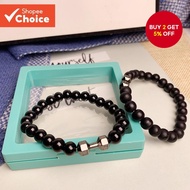 Black Dumbbell Bead Bracelet Suitable for Men's Fashion Accessories