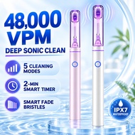 Sonic Electric Toothbrush 48000 VPM 5 Modes IPX7 Waterproof USB Rechargeable 2-Min Timer Smart Fade 