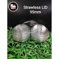 (100 pcs) Straw less lid 95mm / Milk tea cup , disposable cup , plastic cup / Flat lid / Dome lid