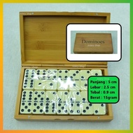 ,, Batu Domino Pro Box Kayu Tebal Panjang 5cm Lebar 2.5cm Tebal 0.9cm