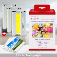 【3 Inch / 54*86mm】Ink Cartridge Cassette &amp; Photo Paper Set KC-36IP KC-72 KC-108IN Compatible for Canon Selphy CP1300 CP1500 CP1200 CP1000 CP900 Photo Printers NON-OEM Products