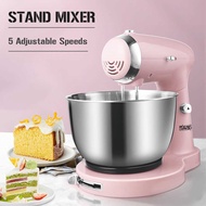 Stand Mixer Food Mixer Kitchen Electric Mixer Dough Mixer with 3.2L Stainless Steel Bowl Dough Hook Beater (Pink)