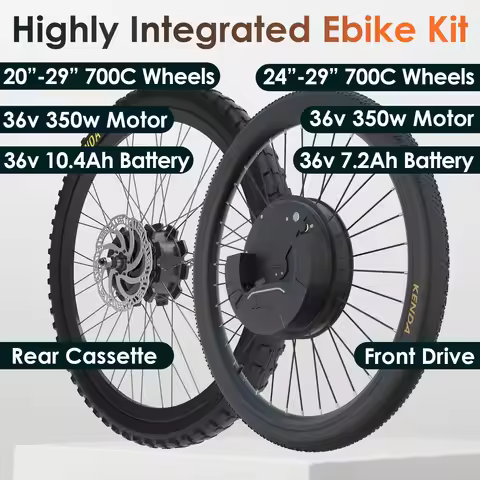 Highly Integrated Ebike Conversion Kit with Battery 350W Front Rear Cassette Motor Wheel with 20"-29