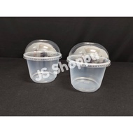 EC 12 / 16 / 20oz PP Round Container with Dome Lid (50pcs±) / Disposable Plastic / Bekas Ais Kacang