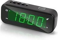 Timegyro Small Digital Clock Battery Operated, LED Travel Alarm Clock Battery Powered with Snooze, C