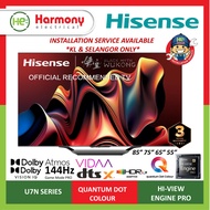 (2024) HISENSE 55" 65" 75" 85" 4K Mini-LED ULED TV U7N Series 55U7N/ 65U7N / 75U7N / 85U7N VIDAA Sma