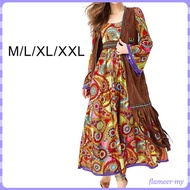 [FlameerMY] Hippie Costume for Women Girls 60S 70S Outfit for Party Holiday Halloween